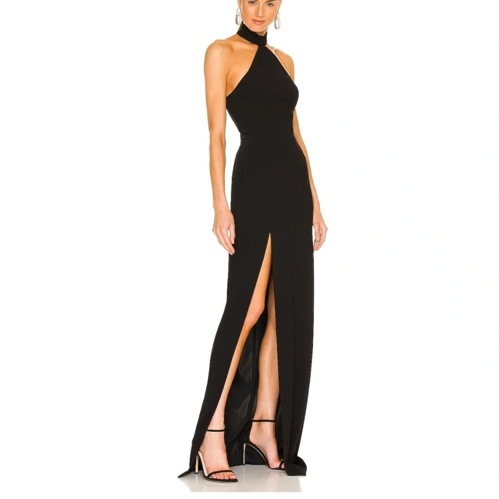 Amanda Uprichard Black Halter Maxi Dress - Picture 2 of 5